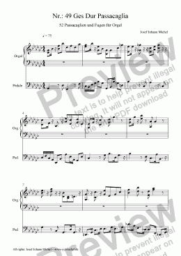 page one of Nr.: 49 Ges Dur Passacaglia