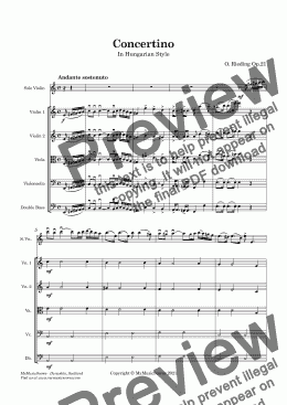 page one of Rieding Concertino Op.21 for Violin and String Orchestra