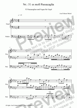 page one of Nr.: 51 es moll Passacaglia