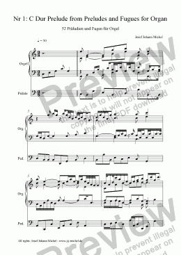 page one of Nr 1: C Dur Prelude from Preludes and Fugues for Organ