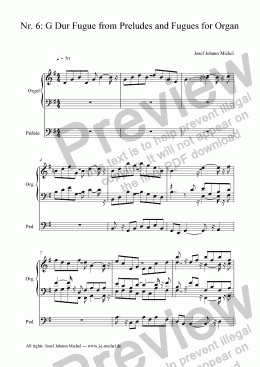 page one of Nr. 6: G Dur Fugue from Preludes and Fugues for Organ