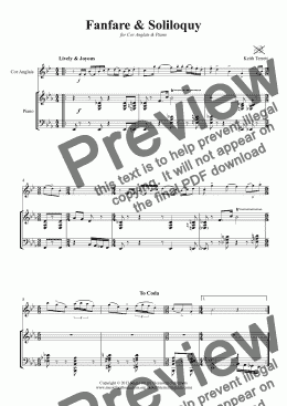 page one of Fanfare & Soliloquy for Cor Anglais & Piano