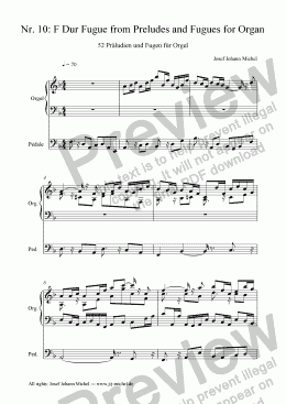 page one of Nr. 10: F Dur Fugue from Preludes and Fugues for Organ