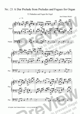 page one of Nr.: 21 A Dur Prelude from Preludes and Fugues for Organ