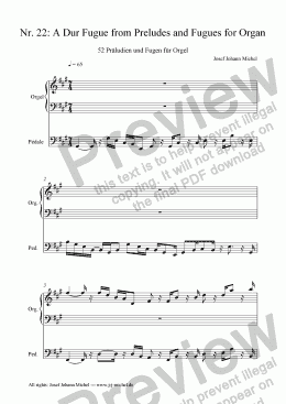 page one of Nr. 22: A Dur Fugue from Preludes and Fugues for Organ