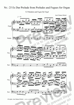 page one of Nr.: 25 Es Dur Prelude from Preludes and Fugues for Organ