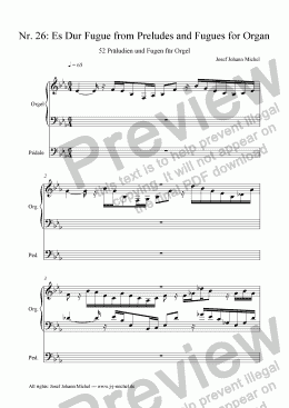 page one of Nr. 26: Es Dur Fugue from Preludes and Fugues for Organ