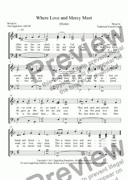page one of Where Love and Mercy Meet (Hymn)
