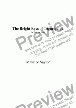 page one of The Bright Eyes of Tegucigalpa (fl. & pno.)