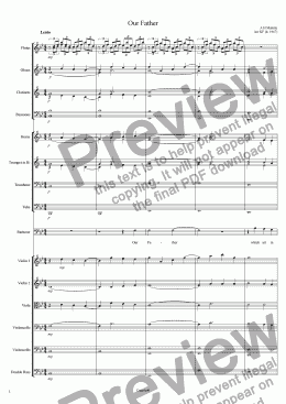 page one of Our Father - Baritone & orchestra