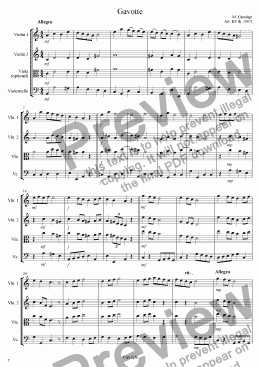 page one of Gavotte - String Trio