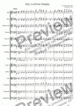 page one of Holy, Lord God Almighty - Orchestra