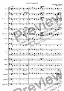 page one of Jesus Loves Me - Orchestra