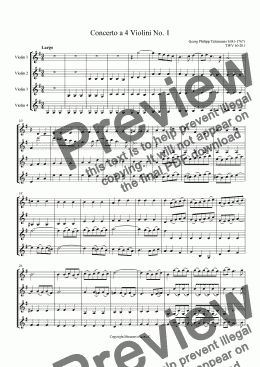 page one of Concerto a 4 Violini No. 1