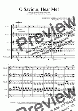 page one of O Saviour, Hear Me! (STRING QUARTET/STRING ORCHESTRA)