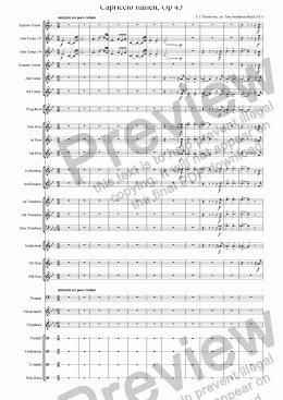 page one of BRASS BAND - Capriccio Italien, Op 45