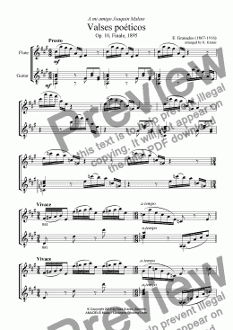 page one of Valses poéticos, Finale for flute and guitar