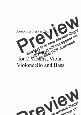 page one of Quintet for 2 Violins, Viola, Violoncello and Bass