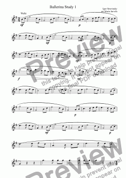 page one of Petrushka Trumpet Ballerina Solo Studies
