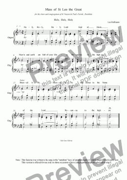page one of St Leo Mass Holy Holy Holy Piano Ver B flat