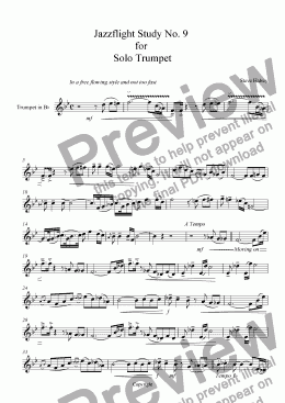 page one of Jazzflight Study No. 9  for  Solo Trumpet