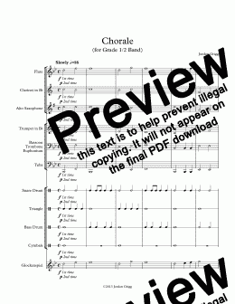 page one of Chorale (for Grade 1/2 Band)