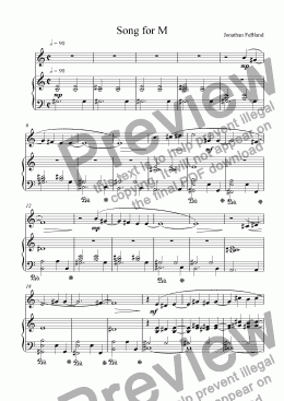 page one of Song for M