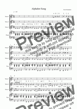 page one of Alphabet Song (Free) for School Choir