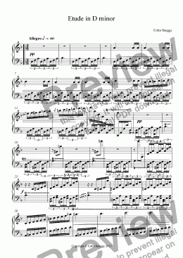 page one of Etude No. 6 in D minor