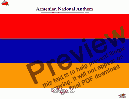 page one of Armenian National Anthem ("Mer Hayrenik") for Brass Quintet  & Percussion (MFAO World Anthem Series)