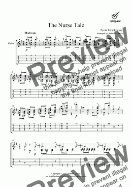 page one of The Nurse Tale for solo guitar
