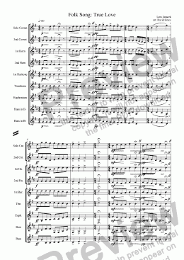 page one of Janacek: Folk Song: True Love