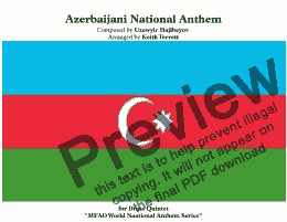 page one of Azerbaijani National Anthem for Brass Quintet (MFAO World National Anthem Series)