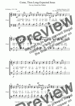 page one of Come, Thou Long-Expected Jesus  (Mixed Choir)