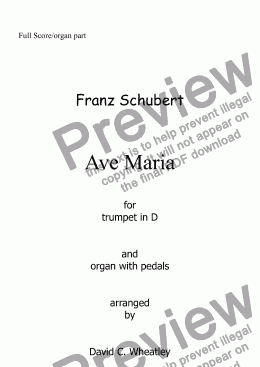 page one of Schubert - Ave Maria for trumpet in D and organ