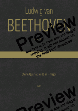 page one of Beethoven - String Quartet No.16 in F major