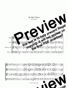 page one of At the Cross (wind quartet)