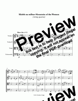 page one of Sliabh na mBan-Mountain of the Women (string quartet)