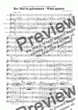 page one of Der Mai ist gekommen - Wind quintet