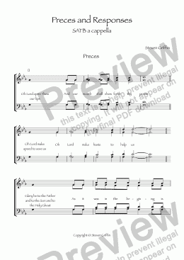 page one of Preces and Responses  SATB a cappella