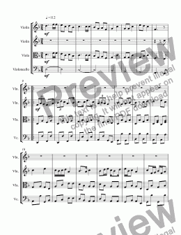 page one of String Quartet #1 2nd movement