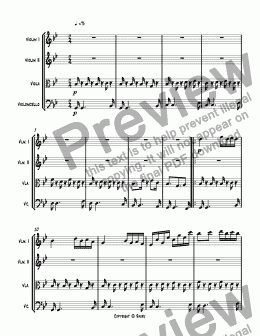 page one of String Quartet #1 3rd movement