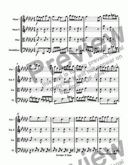 page one of String Quartet #1 4th movement