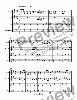 page one of SQ #3 IV Ragtime Waltz in A Major, Op. 244 orchestrated.sib