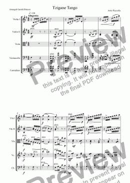 page one of Tzigane Tango