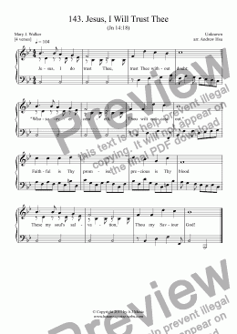 page one of Jesus, I Will Trust Thee - Easy Piano 143