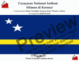 page one of Curaçaoan National Anthem (Himno di Korsou) for Brass Quintet  (World National Anthem Series)