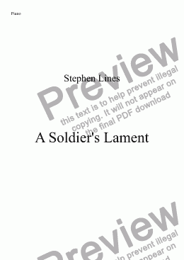 page one of Piano: A Soldier’s Lament