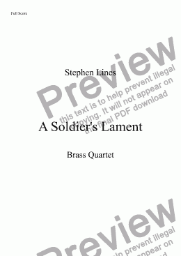 page one of Brass Quartet: A Soldier’s Lament