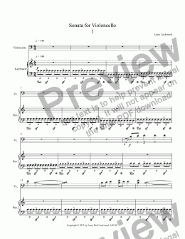 page one of Sonata for Violoncello